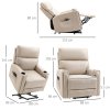 HOMCOM Riser and Recliner Chair for the Elderly, Electric Microfibre Upholstered Lift Chair with Vibration Massage and Heat, Quick Assembly, Remote Control, Cup Holders, Side Pockets, Beige