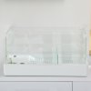 PawHut 50cm Turtle Tank Aquarium, Glass Tank with Basking Platform, Filter Layer Design, Full View Visually Terrapin Reptile Habitat, White