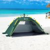 Outsunny 2 Man Pop-up Tent Beach Tent Sun Shelter w/ Windows Doors Hook Sandbags UV Protection Waterproof Outdoor Adventure Garden, Green