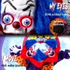 HOMCOM 167cm Life Size Animated Clown Halloween Decorations Outdoor Indoor, Scary Halloween Animatronics Decor with Sound Touch Activated, Red Light Up Eyes, Animated Prop for Haunted House Garden