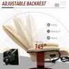 HOMCOM Manual Recliner Chair Armchair Sofa with Faux Leather Upholstered Wooden Base for Living Room Bedroom, Cream White