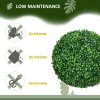 HOMCOM Set of 2 Artificial Topiary Balls, 40cm Faux Boxwood Balls, Hanging Decoration for Home, Indoor, Outdoor, Green