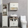 kleankin Bathroom Sink Cabinet, Under Sink Storage Cabinet with Double Doors and Shelves, White