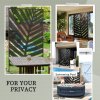 Outsunny Decorative Garden Privacy Screen with Stand, 6.5FT Freestanding Metal Outdoor Divider, Decorative Privacy Panel with Expansion Screws for Garden Pool Hot Tub, Banana Leaf Style, Black