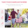 Outsunny Reclining Garden Chair Set of 2, 5-Level Adjustable Zero Gravity Chairs with Cushions, Folding Sun Lounger Garden Recliner Chairs with Armrests for Outdoor, Patio, Red Stripe