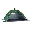 Outsunny 2 Man Pop-up Tent Beach Tent Sun Shelter w/ Windows Doors Hook Sandbags UV Protection Waterproof Outdoor Adventure Garden, Green