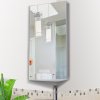 HOMCOM Stainless Steel Wall mounted Bathroom Corner Mirror Storage Cabinet Single Door 300mm (W)