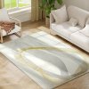 HOMCOM Modern Area Rug, Machine Washable Rug, Allergy-Friendly Floor Carpet for Living Room, Bedroom, Dining Room, Home Office, 170 x 120 cm, Cream White