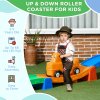 AIYAPLAY 3(m) Up and Down Rollercoaster for Kids, 4 Pieces Toddler Rollercoaster Ride-on with Non-Slip Steps, Sliding Car with Handles, Indoor Outdoor Play, for Ages 2-5 Years
