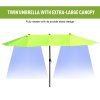 Outsunny 4.6m Large Garden Parasol Double-Sided Sun Umbrella Patio Market Canopy Shade Outdoor Lime Green - NO BASE