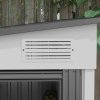 Outsunny 7 x 5FT Galvanised Metal Garden Shed with Foundation, Lean to Shed, Tool Storage House with Sliding Doors, 2 Vents, Adjustable Shelves and Hooks, White
