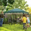 Outsunny 3x3(m) Pop Up Gazebo, Foldable Party Tent with Wave Edge and Carry Bag, Height Adjustable Festival Camping Canopy for Garden Outdoor, Green