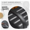 Outsunny 2 Seater Metal Garden Park Bench Porch Chair Furniture Patio Outdoor Park Loveseat Seat Black