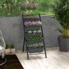 Outsunny Vertical Raised Garden Bed with 5 Removable Tray, Indoor Outdoor Elevated Plant Stand Grow Container for Vegetable Flowers Herbs, Charcoal Grey