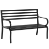 Outsunny 2 Seater Metal Garden Park Bench Porch Chair Furniture Patio Outdoor Park Loveseat Seat Black