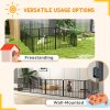 PawHut Heavy Duty Dog Playpen, 8 Panels Dog Pen, 60cm Height Pet Playpen Exercise Pen, with Door, for Small Dogs