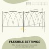 Outsunny Decoration Garden Fence, 5PCs Outdoor Picket Fence Panels, Rustproof Metal Wire Landscape Flower Bed Border Edging Animal Barrier, Black