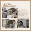 PawHut 148cm Cat Tree for Indoor Cats with Scratching Post, Cat Tower for Two Cats, with Cat House, Bed, Toy, Grey