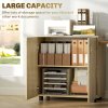 Vinsetto Filing Cabinet with Locking Doors & Shelves, 2-Tier Lockable Storage Cabinet with 2 Keys for Home Office, 80W x 40D x 80H cm, Oak