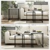 HOMCOM Nesting Tables Set of 3, Side End Table with Faux Marble Effect Top and Steel Legs for Living Room, Bedroom, White