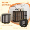 PawHut Dog Crate Furniture, Dog Cage Side End Table Indoor with Anti-Chew Resistant Mesh, Anti-Escape Door, for Large Pet, 100 x 60 x 81.5 cm, Walnut Brown
