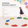 ZONEKIZ Kids Stepping Stones, 9PCs Balance River Stones, Crocodile-Designed Sensory Toy with Anti-Slip Edge, Indoor Outdoor Obstacle Courses, Stackable