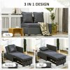 HOMCOM Convertible Single Sofa Bed with Thick Padded Seat, 3-in-1 Multi-Functional Sleeper Chair Bed with Magazine Pocket, for Living Room
