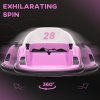 AIYAPLAY Kids Bumper Car, 360 Rotation 12V Waltz Car, Battery Powered Ride-On Toy with Remote Control, Dual Joystick, Music, USB, LED Lights, Horn, for Ages 1.5-5 Years, Pink