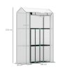Outsunny 3 Tier Mini Greenhouse with Reinforced PE Cover, Portable Small Greenhouse with Roll-Up Door, 100 x 40 x 150cm, White