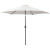 Outsunny 2.6M Garden Parasol Umbrella with Tilt and Crank, Outdoor Sun Parasol Sunshade Shelter with Aluminium Frame, Grey