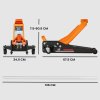 HOMCOM 3 Ton Hydraulic Low Profile Floor Jack, Heavy Duty Car Trolley Jack Lift with 7.5-50.5 cm Lifting Range, Dual Piston Pump, Wheels, Non-slip Handle for Car Van Garage Tyre Repair Change, Orange