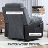 HOMCOM Power Lift Recliner Chair for Elderly, Patchwork Design Oversized Electric Riser and Recliner Armchair for Living Room with Remote Control, USB Port and 2 Side Pockets, Dark Grey
