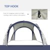 Outsunny 3.5 x 3.5M 6-8 Person Camping Gazebo, Outdoor Event Shelter Dome Tent Garden Sun Shelter Patio Spire Arc Pavilion Camp Sun Shade, Cream and Blue