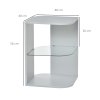 HOMCOM Modern Side Table Three Layer Bedside Table Nightstand with 2 Storage Shelves, for Living room, Bedroom