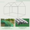 Outsunny 2 x 3(m) Walk-in Polytunnel Greenhouse with Wide Roll-up Door, 4 Mesh Windows, Tunnel Warm House Tent with UV-resistant PE Cover, Green