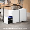 Vinsetto 3-Drawer Mobile Filing Cabinet, Steel Lockable File Cabinet for A4, Legal, Letter, Compact Under Desk Storage Unit with Pre-Assembled Body for Home Office, 30 x 45 x 59cm, White