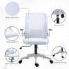 Vinsetto Mesh Office Chair, Desk Chair with Lumbar Support, Flip-up Armrest, Swivel Wheels, Adjustable Height, White