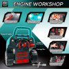 HOMCOM Kids Truck Engine Toy Set Toddler Educational Car Service Station w/ RC Car Key Steering Wheel Horn Light, Mechanic Gifts for Ages 3-5 Years - Teal