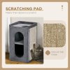PawHut 2 Layer Cat House, Cat Beds for Indoor Cats with Scratching Pad, 81cmH, Grey