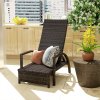 Outsunny PE Rattan Sun Lounger, Garden Lounger with 4-Level Adjustable Backrest, Outdoor Sunbed with Retractable Footrest for Balcony, Beach, Patio, Mixed-brown