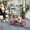 PawHut Raised Dog Bed, Portable Elevated Pet Cot with Breathable Mesh for Indoor Outdoor, for Small Medium Dogs, 75 x 51 x 18 cm, Red