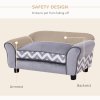 PawHut Dog Sofa Bed for XS-Sized Dogs, Cat Sofa with Soft Cushion, Pet Chair Lounge with Washable Cover, Removable Legs, Wooden Frame - Grey