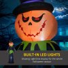 Outsunny 8FT Tall Halloween Inflatable Pumpkin Ghost in A Hat, Blow-Up Outdoor Halloween Decoration with LED Lights for Lawn, Garden, Party