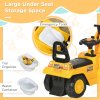 HOMCOM Ride On Tractor, 2 in 1 Kids Ride On Digger Pull Cart with Bucket, Under Seat Storage, Horn, High Backrest, Ride On Toy for 1.5-4 Years, Yellow
