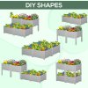 Outsunny Set of 4 26L Garden Raised Bed Elevated Patio Flower Plant Planter Box PP Vegetables Planting Container, Grey