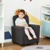 HOMCOM Kids Armchair Children Recliner Sofa Lounger Chair with Footrest for Playroom Bedroom Living Room, Grey