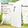 Outsunny 1.8 x 1.8 x 2m Polytunnel Greenhouse with Doors and Mesh Windows, Walk-in Grow House Tent with UV-resistant PE Cover and Steel Frame, White