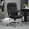 HOMCOM Office Chair Computer Chair Executive Office Chair with Height Adjustable, Comfortable Desk Chair for Home Office Fabric Black
