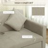 HOMCOM 2 Seater Sofa Bed, Convertible Bed Settee, Modern Velvet Loveseat Sofa Couch with 2 Cushions, Hidden Storage for Living Room, Guest Room, Light Brown