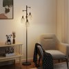 HOMCOM 3-Light LED Floor Lamp, 170cm Industrial Dimmable Standing Lamp with Steel Wire Cage Lampshades, 2700K for Living Room, Bedroom, Dining Room, Study, Black